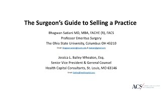 Selling a Practice | Practice Management | ACS