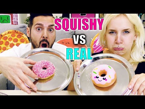 SQUISHY FOOD vs REAL FOOD 2! Kaan vs Nina - Echtes Essen gegen Spielzeug!