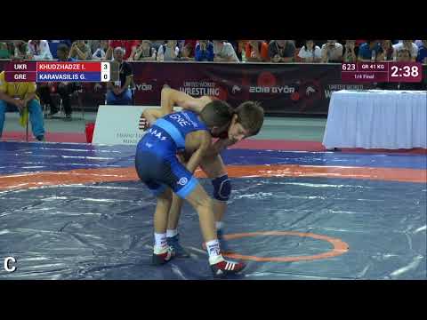 1/4 GR - 41 kg: I. KHUDZHADZE (UKR) v. G. KARAVASILIS (GRE)