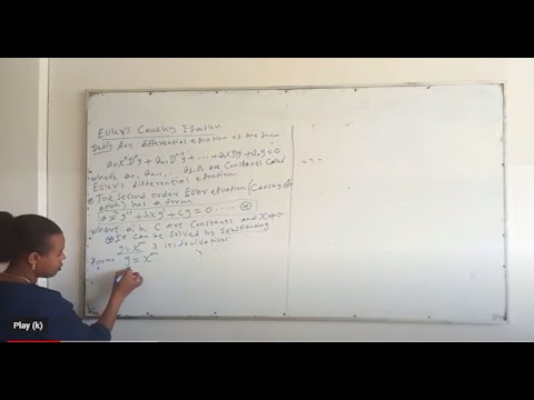 Applied Mathematics III Chapter 2 Part 3, # Euler's Cauchy Equation