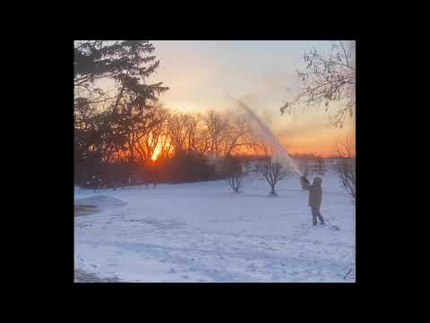 Boiling Water Instantly Freezes in Biting Minnesota Cold