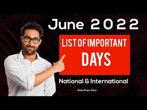 June 2022: Full List of important National and International Days | Special days in June | 2022 days