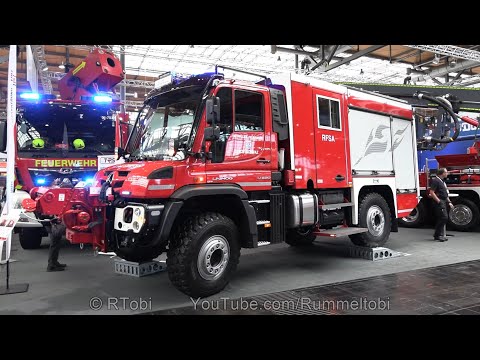 Austrian Mercedes Unimog/ Empl Fire Rescue Engine – walk around – Interschutz 2022, Germany