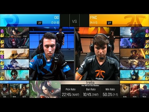 FNC vs OG Game 2 Highlights - FNATIC vs ORIGEN EU LCS Week 4 Summer 2016