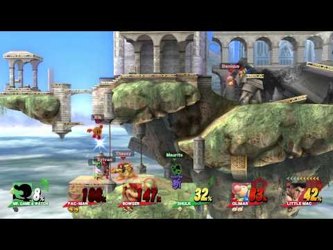 Super Smash Bros. U - 6 Player Battle 2vs4 at Temple