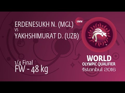 1/4 FW - 48 kg: N. ERDENESUKH (MGL) df. D. YAKHSHIMURAT (UZB) by FALL, 4-0