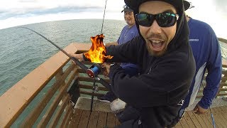 Big Game Reel DESTROYED By Mystery FISH!!! (Florida Pier Fishing)