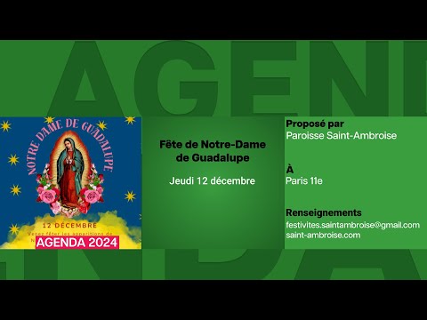 Agenda du 6 décembre 2024
