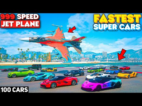 GTA 5: Fastest Super Cars Vs 999+ KMPH Rocket Jet Plane!🔥 SPEED TEST😱 Shocking Results! GTA 5 MODS!