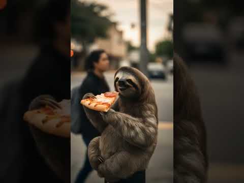 Slow bites, but maximum enjoyment! 🦥🍕