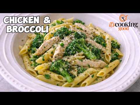 One-Pan Chicken & Broccoli Pasta Ready in Under 15 Minutes Using Chicken Stock Instead of Cream