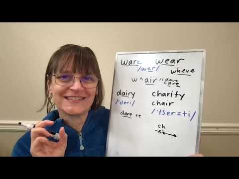 How to Pronounce Ware Wear Where Dairy and Charity (words with /er/ "air")
