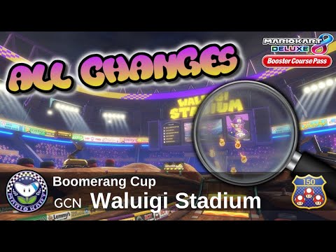 All Waluigi Stadium CHANGES - Analysis & Comparison | Mario Kart 8 Deluxe Booster Course Pass