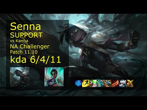 Senna Support & Tahm Kench vs Karma & Jinx - NA Challenger 6/4/11 Patch 11.10 Gameplay