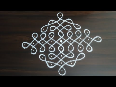 Friday Rangoli ll Sikku kolam ll Melikala Muggulu ll 9 Dots Rangoli  Simple kolam@Jayanthiravikumarart