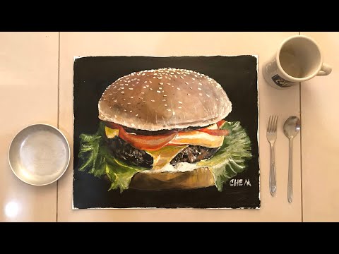 Yummy Burger Painting Tutorial by Chery Navarro
