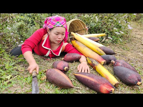 Harvest Banana Flowers to Sell at the Market - Prepare Banana Flower Salad to Eat | Trieu Mai Huong.