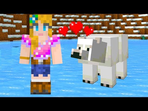 I Found A Cute Polar Bear Family! Minecraft Survival Part 3