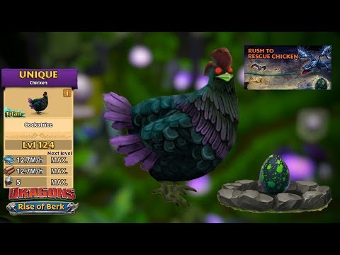 Cockatrice (New Unique Chicken) Max Level 124 | Dragons: Rise of Berk