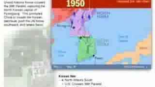 History of the Korean War 1950 - 1953 Map