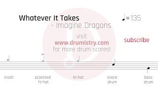 Imagine Dragons - Whatever It Takes Drum Score
