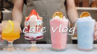 ☁️Cafe Vlog Collection/Cloudy Frappe For a Cloudy Day🌸Cafe Vlog/ASMR/카페브이로그/no bgm