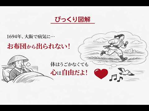 松尾芭蕉　旅に病んで夢は枯野をかけ廻る