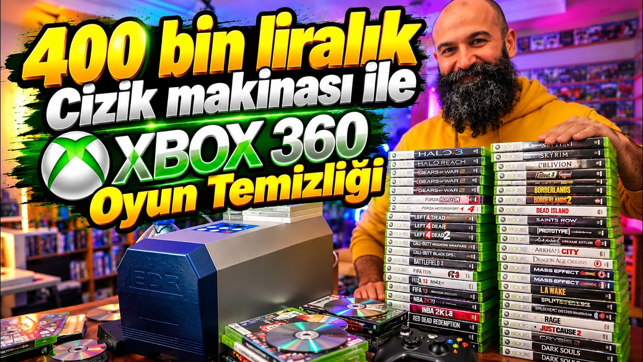 400 Bin liralık Yeni Çizik Makinası ile Xbox 360 Oyunlarımızı Temizliyoruz [NPC Esnaf🔴]