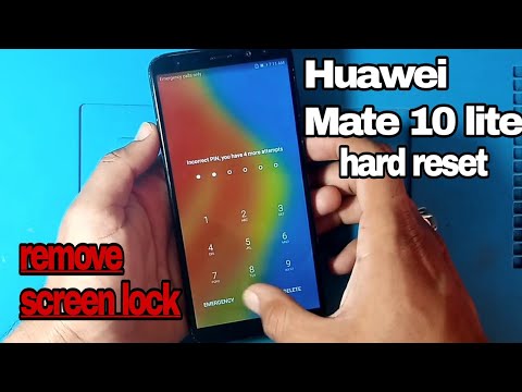 Huawei Mate 10 lite hard reset//remove screen lock// pattern unlock