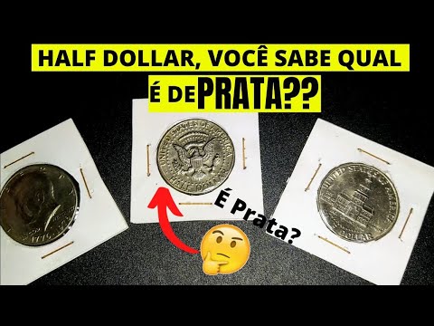 HALF DOLLAR! Você sabe se o SEU Half Dollar é de PRATA? Moeda Half Dollar de PRATA e de Cuproníquel!