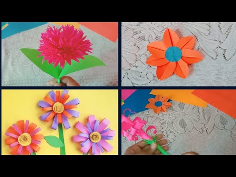How to make DIY flowers 🌷/Isha Art/Paper flowers