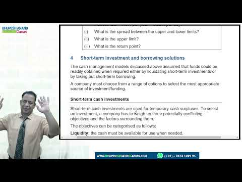 ACCA F9 /FM -FINANCIAL MANAGEMENT - CH-15 CASH MANAGEMENT (LEC-6)