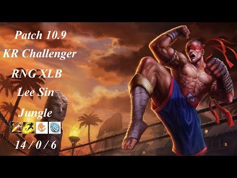 RNG XLB - Lee Sin Jungle vs Nidalee - KR Challenger 1357 LP - Patch 10.9