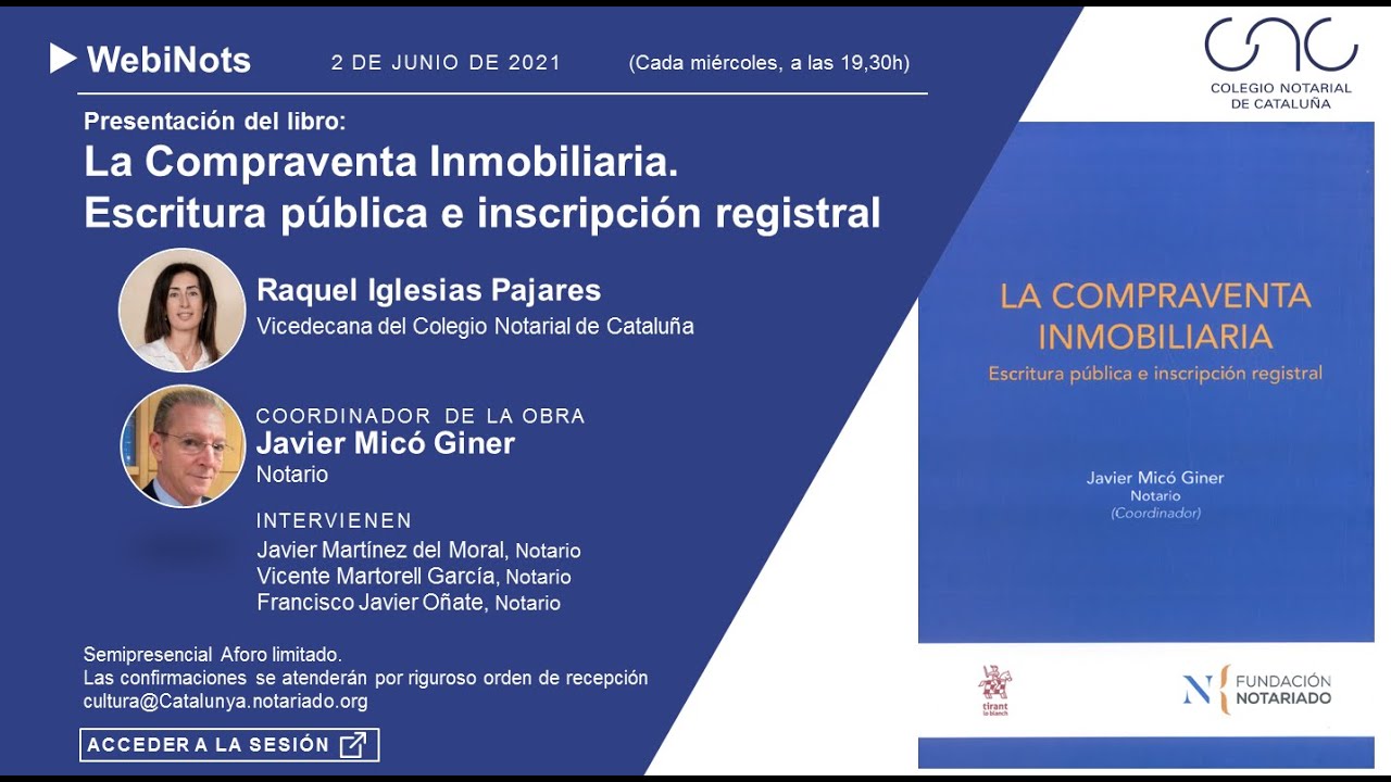 Watch WebiNot 22 - Presentación: La Compraventa Inmobiliaria Escritura pública e inscripción registral Now WebiNot 22 - Presentación: La Compraventa Inmobiliaria Escritura pública e inscripción registral