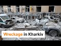 Wreckage in Kharkiv after attack