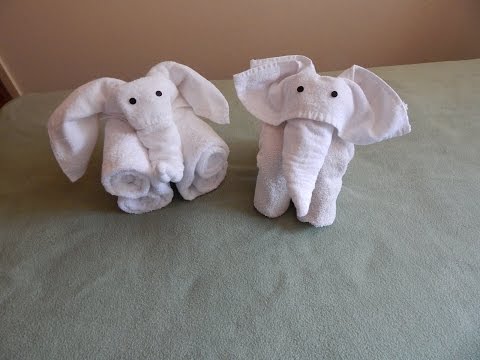 Towel Animal Folding - Towel Elephant  |  Towel Folding Design (Origami) | Towel Art  Housekeeping