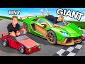 Building GIANT Vs TINY Race Cars