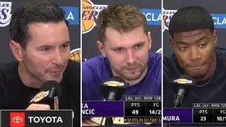 Full Postgame Interview | JJ Redick hails Luka Doncic after Lakers defeat Ant Edwards, Timberwolves