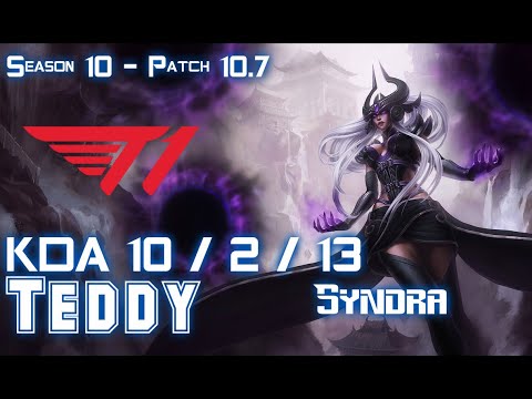 T1 Teddy SYNDRA vs ZOE Mid - Patch 10.7 KR Ranked