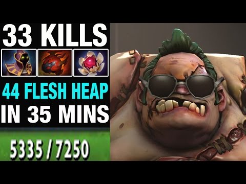 Velo 8115 MMR Plays Pudge - 7k HP, 33 kills and  44 Flesh Heaps in 35 minutes -Dota 2