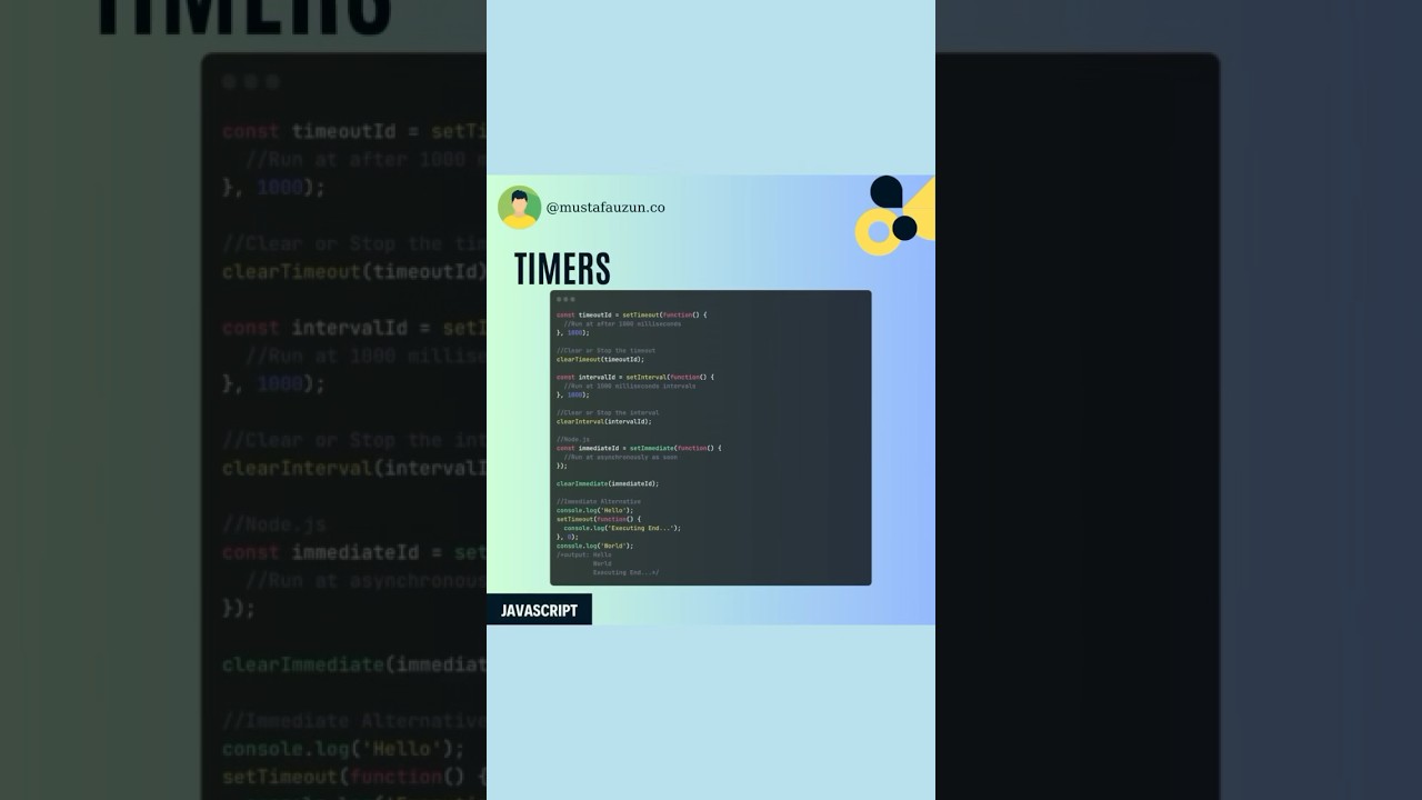 Javascript, Timers #javascript