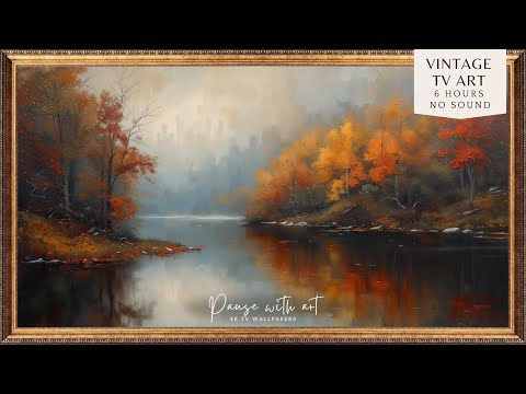 Autumn Woodland Horizon | 4K Moody Landscape Painting | Cozy Fall Frame TV Seasonal Wallpaper