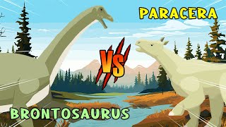Brontosaurus vs Paraceratherium | Dinosaurs vs Ice Age Animals [S1] | Dino Animation