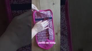 Penál na háčky fialové květy