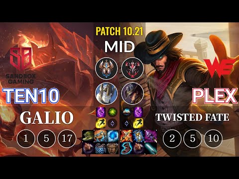 SB Ten10 Galio vs WE Plex Twisted Fate Mid - KR Patch 10.21