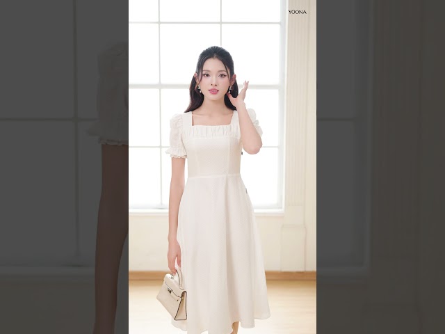 EH10X466 - Đầm thô xốp kẻ ô