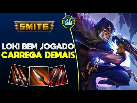 Ele bem jogado CARREGA muita partida! LOKI JUNGLER - ⚡ Smite BR Conquista