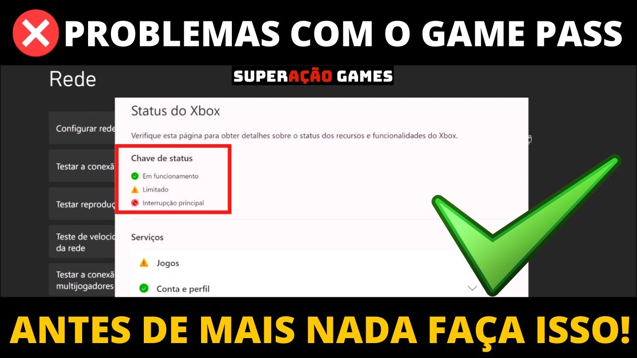 PROBLEMAS COM O GAME PASS? PRIMEIRO FAÇA ISSO! STATUS XBOX LIVE