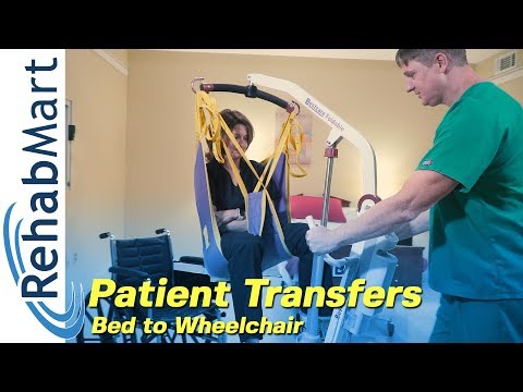 How to use a Hoyer Patient Lift to transfer a patient from the Bed to their Wheelchair