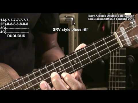 Ukulele Blues In A - Am Pentatonic Solo Lesson Tutorial @EricBlackmonGuitar
